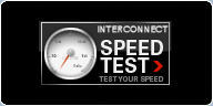Enter a password and click ''test speed'' to test your INTERCONNECT Internet connection
